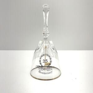 Schmid The Creative Hand 25th Anniversary Clear Crystal Cut Glass With Gold Trim